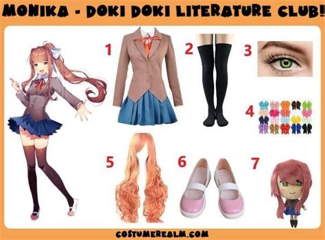 Doki Doki Literature Club Monika Costume Cosplay Outfits Fandom