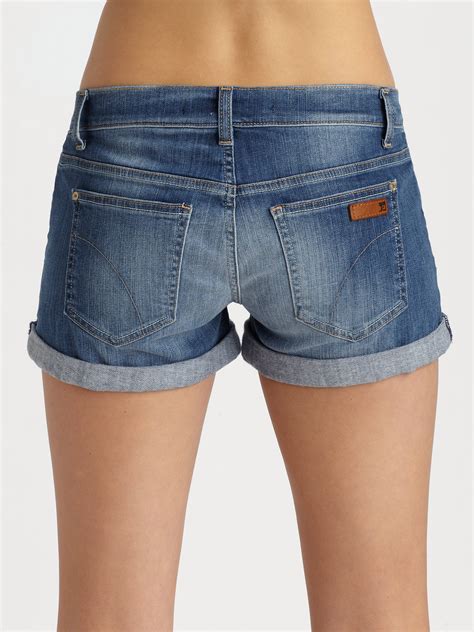 Discover women's denim shorts with asos. Lyst - Joe's jeans Loose Cuffed Jeans Shorts in Blue