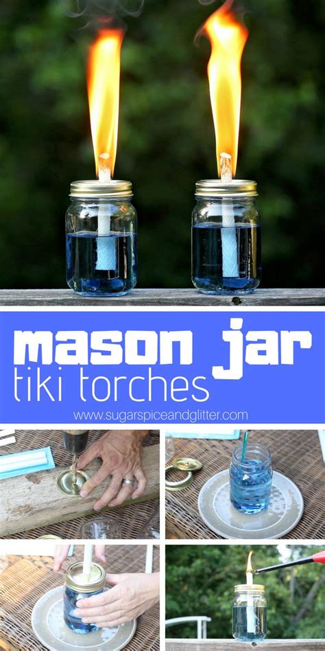 How To Make Homemade Tiki Torches With Mason Jars Coconut Oil And