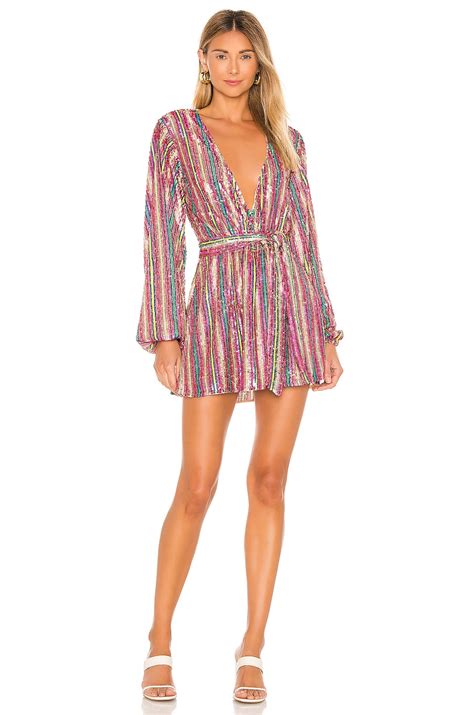 Show Me Your Mumu Wear Me Out Mini Dress In Disco Rainbow Stripe Revolve