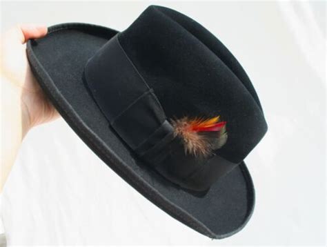 Vintage Dobbs Fifth Ave Fedora Homburg Hat Gangster Beaver Fur Felt