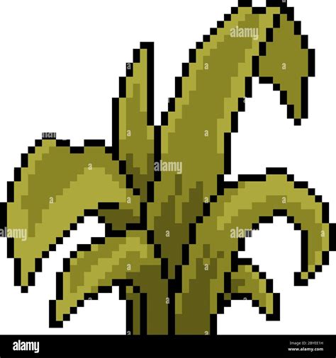 Vector Pixel Art Hierba Aislada Imagen Vector De Stock Alamy