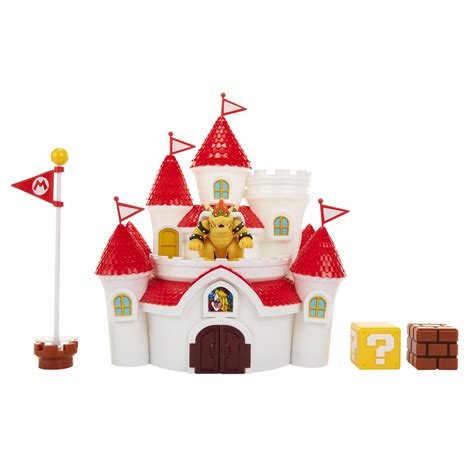 nintendo super mario deluxe mushroom kingdom castle playset with articulated action figures