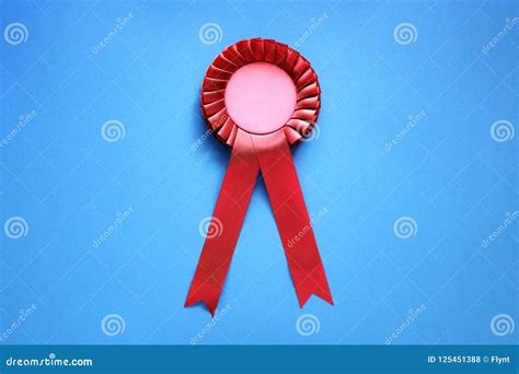 Red Award Rosette With Ribbons Stock Photo Image Of Games Label
