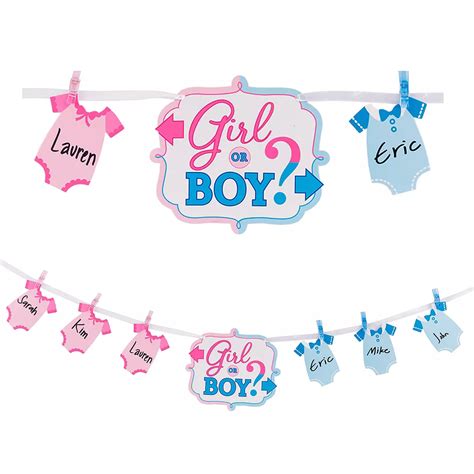 Girl Or Boy Gender Reveal Banner Activity Kit Party City