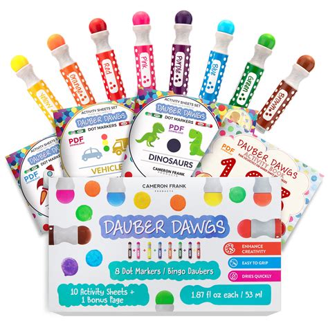Dauber Dawgs Washable Dot Markers For Kids Bingo Daubers Paint Dabbers