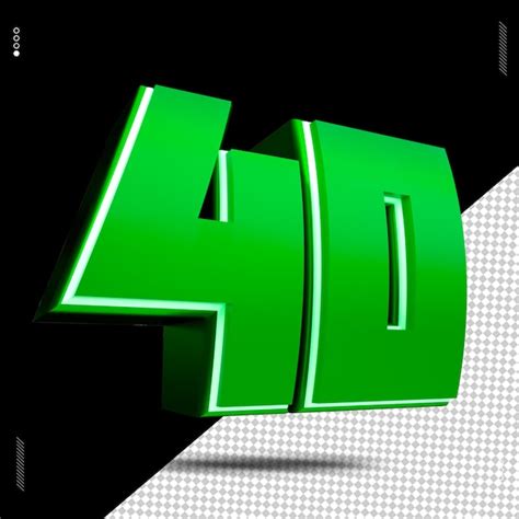 Premium Psd 3d Render Number 40 Font Green