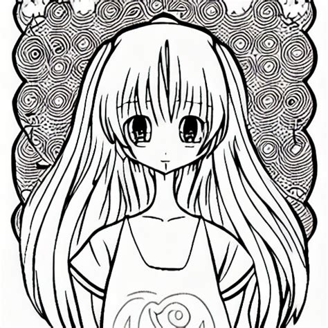 Anime Girl Coloring Page · Creative Fabrica