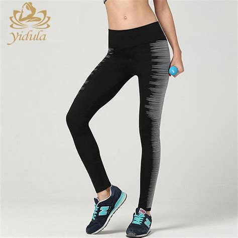 Yidula Luminescent Waist Stretch Pants Sportswear Spandex Running