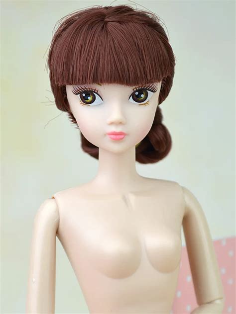 New 2016 Brown Retro Disc Hair Bangs Nude Naked Doll 12 14 Joint