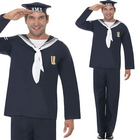 kostüme adult mens navy sailor captain officer marine fancy dress uniform costume outfit