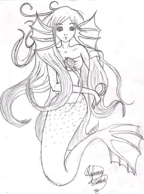Mermaid Anime Girl Coloring Page Coloring Pages