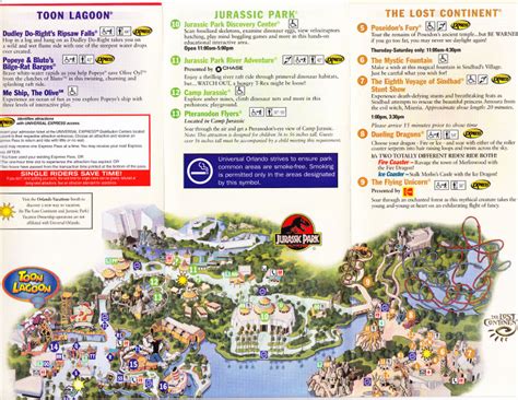Universal Studios Islands Of Adventure 2004 Park Map