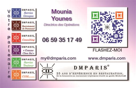 Voir sur vistaprint.fr créez vos cartes de visite en ligne avec vistaprint. Carte de Visite Mounia Younes DMPARIS | Recrutement ...