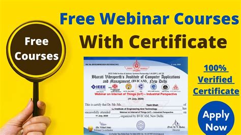 Free Government Webinar Courses For Students With Certificate Data