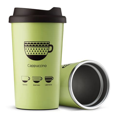jvr stainless steel reusable coffee cup double wall vacuum insulated travel coffee mug with