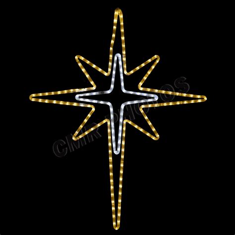 Led Gold Bethlehem Star Rope Light Yard Motif Silhouette Display