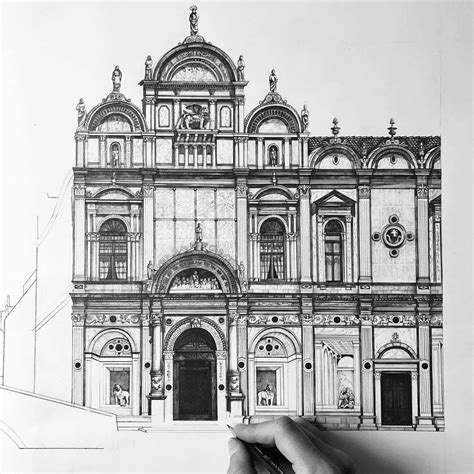 Traditional Architecture Drawings In Pencil In 2022 Architecture