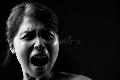 Screaming In Dark Stock Image Image Of Expression Gazing 8956239