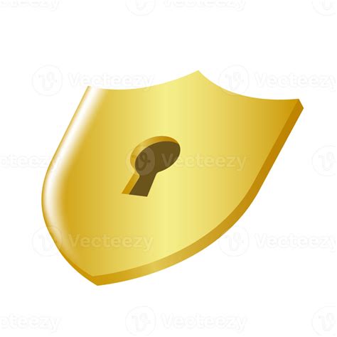 Free Golden Shield With A Keyhole In The Middle 17745077 Png With