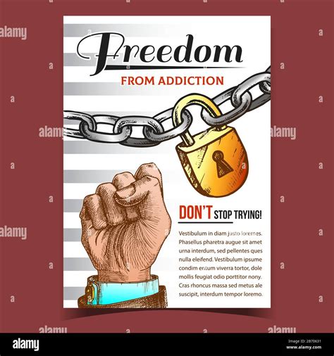 Freedom From Addiction Advertising Poster Vector Stock Vector Image