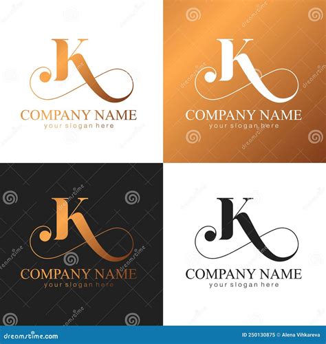K Letter Monogram Elegant Luxury K Logo Calligraphic Style Vector Design Luxurious Linear