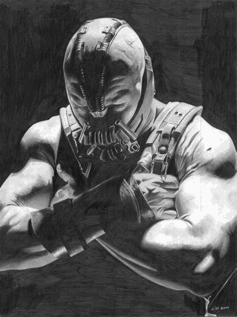 Original Bane Drawing The Dark Knight Batman Tom Hardy Fan Art Graphite