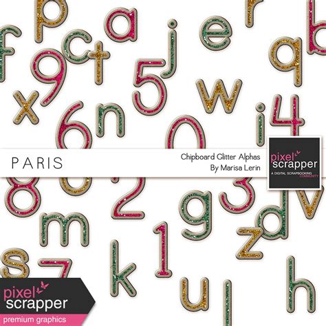 Paris Chipboard Alphas Kit By Marisa Lerin Graphics Kit