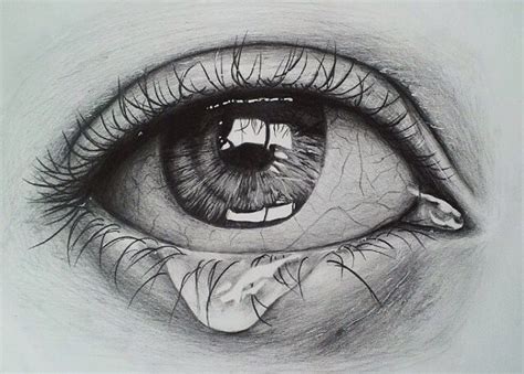 Draw a long tear shape and form a base from it. Crying eye sketch | Eyes artwork, Crying eye drawing, Eye ...
