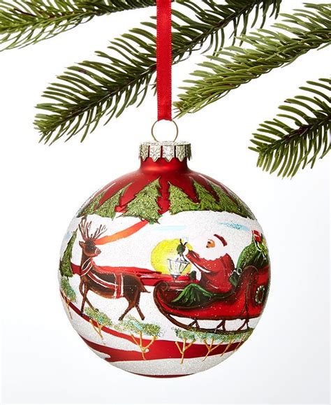 Holiday Lane Santas Favorites Santa Red Ball Ornament Created For