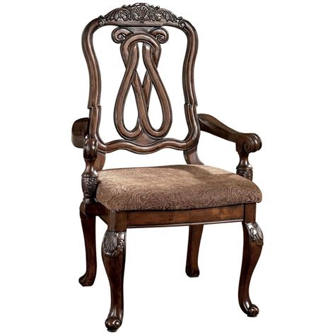 Ashley Furniture North Shore Dining Arm Chair In Dark Brown