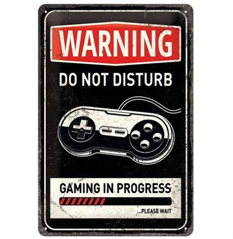 Warning Do Not Disturb Gaming In Progress Metal Sign 20 X 30 Cm