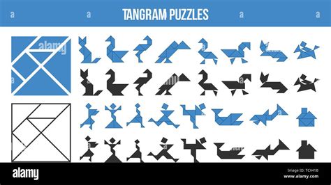 Tangram Puzzle Game Set Of Shapes For Kids Activity That Helps To