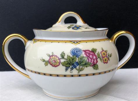 It is the sharon cabbage rose design by federal glass company made between 1935 & 1939. Noritake Sugar Bowl with Lid Elysian Pattern 1920s Floral ...