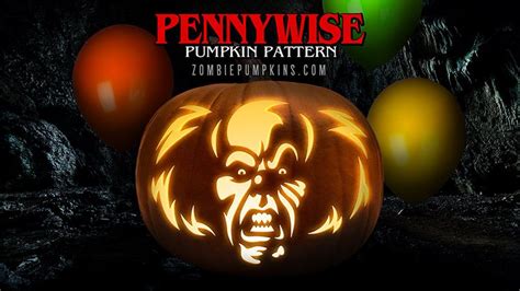 Stephen Kings It Pennywise The Clown Printable Pumpkin Pattern