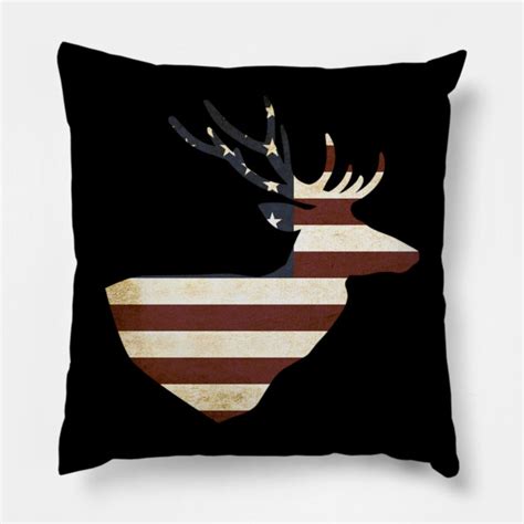 American Flag Deer Antlers Deer Pillow Teepublic