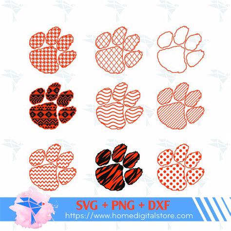 Tiger Paw Svg Tiger Paw Print Svg Tiger Paw Clipart Svg Png Dxf