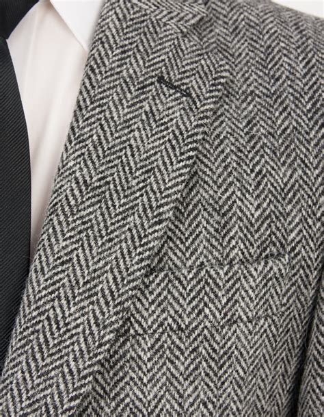 Santinelli Harris Tweed Sports Jacket Grey Herringbone