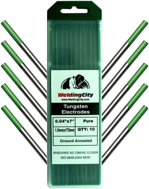 WeldingCity 10 Pk Premium TIG Welding Tungsten Electrode Rod Pure