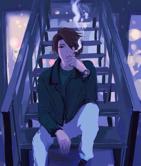 Sad Anime Boy Smoking Okie Dokie Artichokie In 2020 Gothic Anime