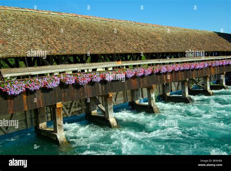 City Thun Switzerland Locks On The River Aar Stock Photo Alamy