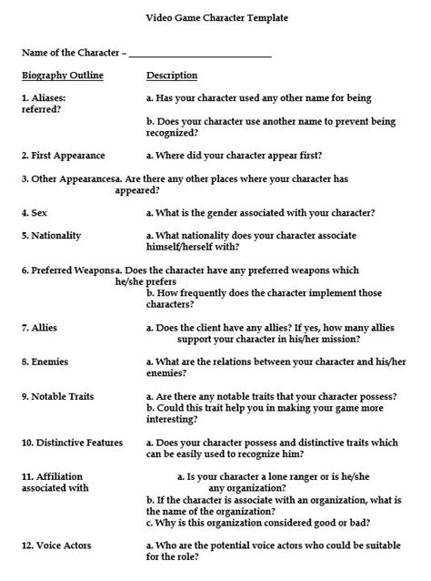 Character Biography Template Ultimate Guide With 14