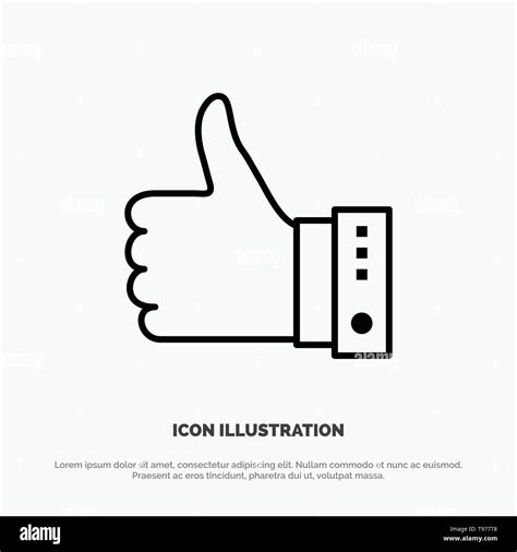 Like Finger Gesture Hand Thumbs Up Yes Line Icon Vector Stock