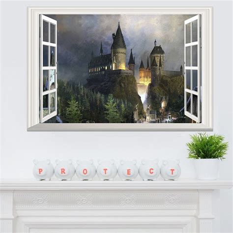 3d Window Decal Wall Stickers Europe Castle Architecture Beautiful