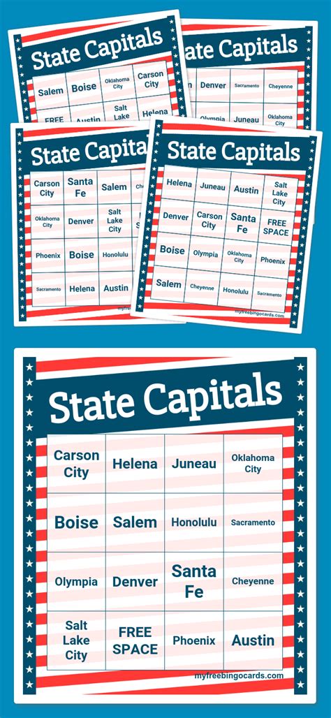 State Bingo Printable Cards