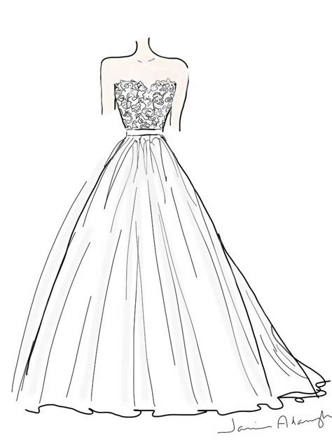 Design To Draw Draw Pattern French Lace And Tulle Wedding Dress By