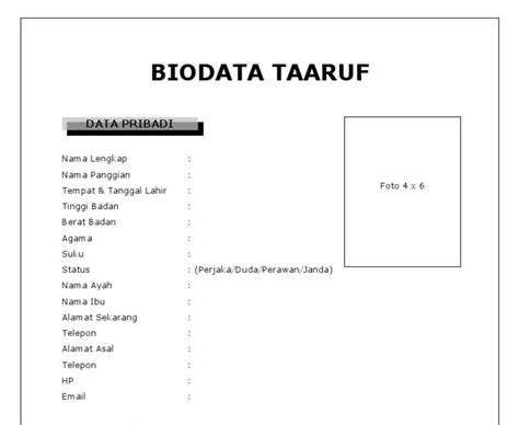 Mampir ke lapak kami yang insyaallah cv taaruf sesuai syariat islam, taaruf itu syariat melindungi bukan mencelakai. Download Cv Taaruf Akhwat Lengkap Pdf - Guru Paud