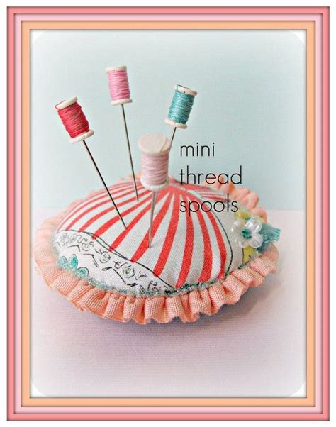 Assorted Candy Colored Mini Thread Spool Pin Topper Thread Spools