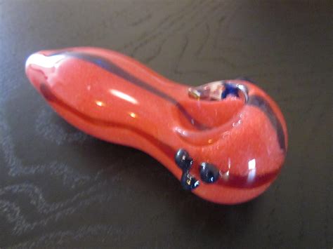 Handmade Large Red Glass Smoking Pipe For Weed Lovers