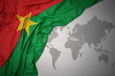 Waving Colorful National Flag Of Burkina Faso Stock Illustration